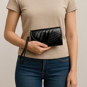 Chic Black Wristlet Clutch